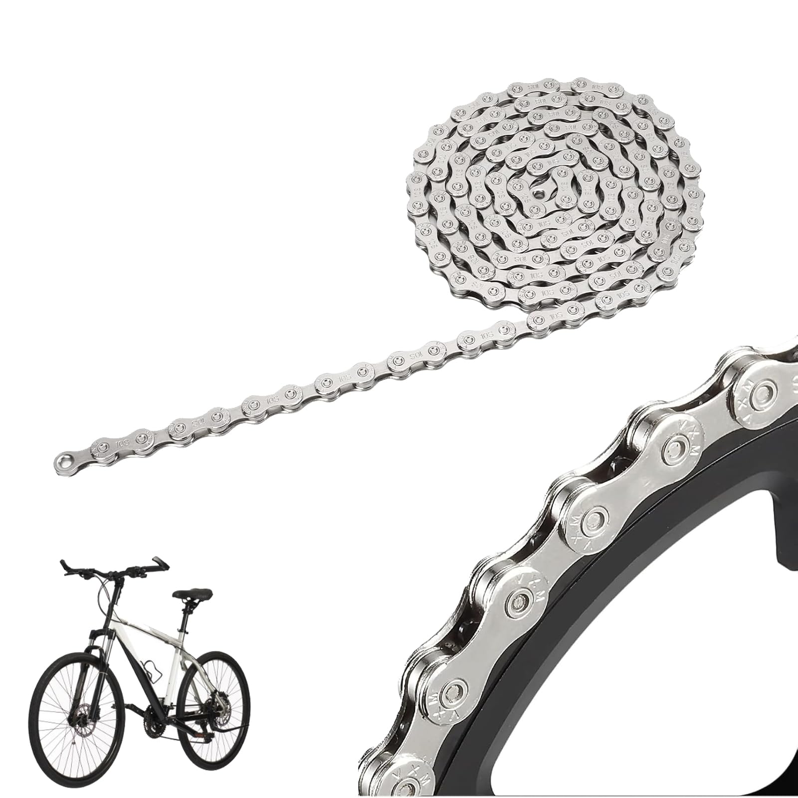 Tefola 10 Speed Carbon Steel Bike Chain, High Rigidity, Impact Resistance, Mountain Road Bikes, Sram Compatible