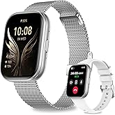 Smart Watches for Women, 1.75" HD Fitness Tracker (Answer/Make Calls), IP68 Waterproof Smartwatch with Heart Rate SpO2 Sleep Stress Monitor, 120+ Sports Modes Watch for Android & iPhone (Silver)