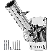316 Stainless Steel Heavy Duty Flag Pole Holder, 180° Adjustable Concrete Flag Pole Holder for House Outside, USA Wall Brick Flag Pole Bracket, Outdoor Flag Mount, Mirror Polishing,1 Inch