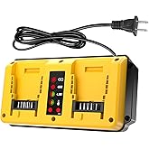 Leisuda 20V Max Battery Charger Replacement for Dewalt Battery Charger, Dual Charging Station Compatible for DeWalt 14.4V/20V Lithium-Ion Batteries DCB206 DCB204 DCB208 DCB200 DCB201 DCB140 DCB141