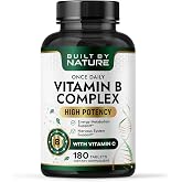 Built by Nature Super B Complex Vitamins for Women &amp; Men, 180 Tablets | High Potency with B12, Energy Support, Stress Support, Immune Support