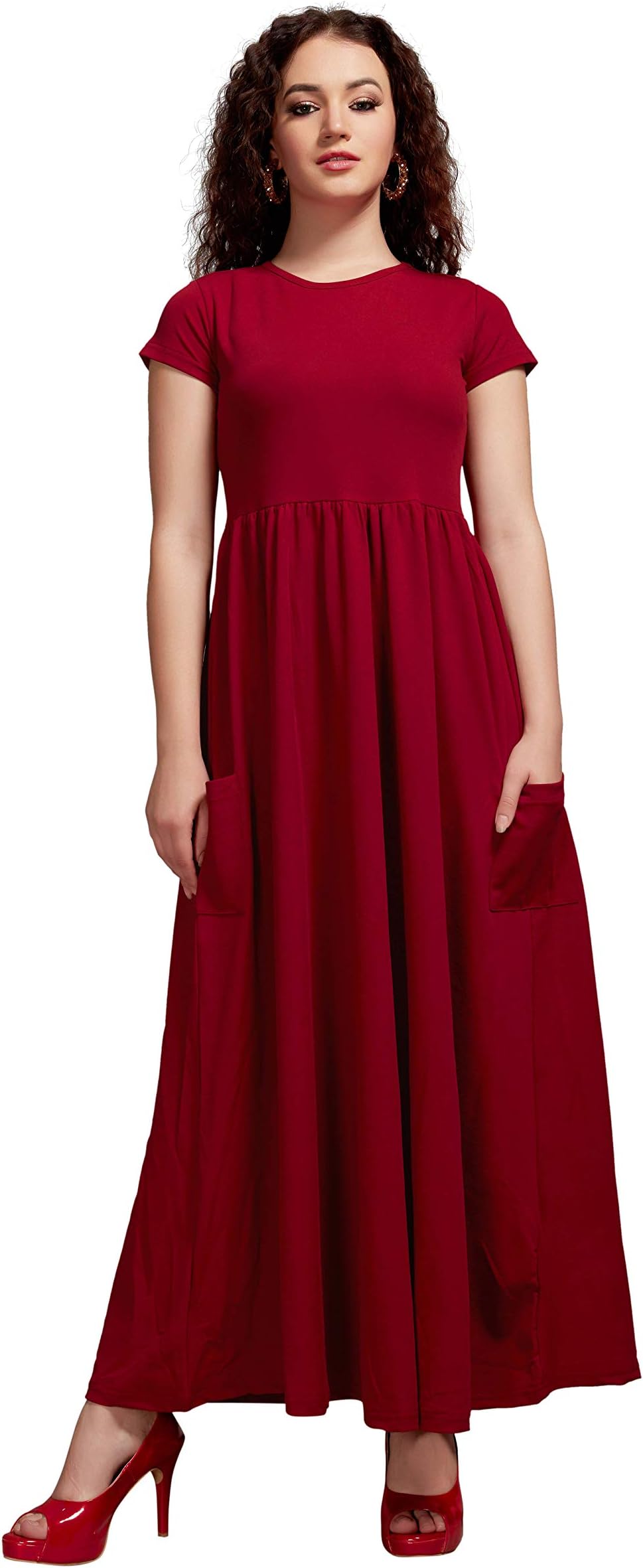 Tfunny Fashion Womenโs Long Maxi Dress Gown with Pocket