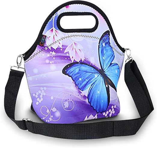 neoprene lunch bag with shoulder strap