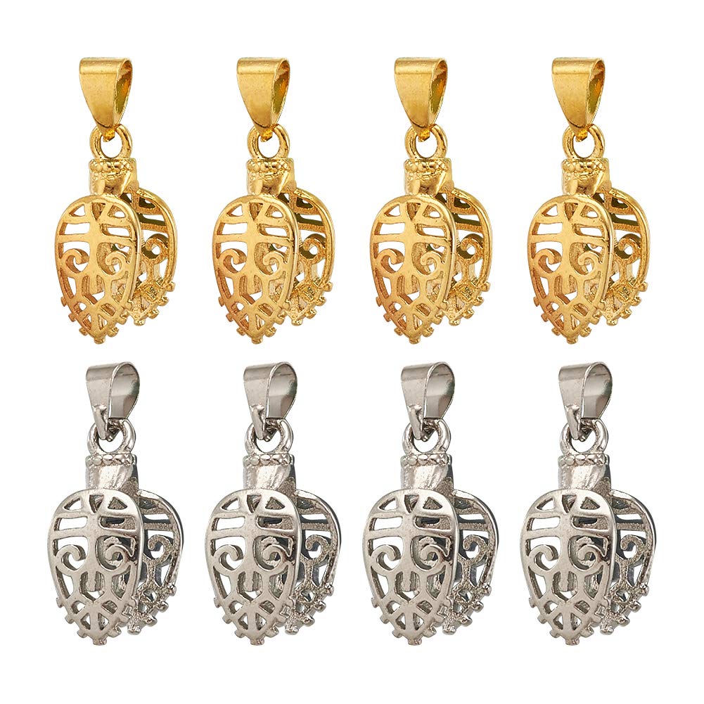 Craftdady 10pcs Pinch Pendant Bails Findings Golden & Platinum Bail Connector Bale Pinch Clasp Pendants for Dangle Charms Making