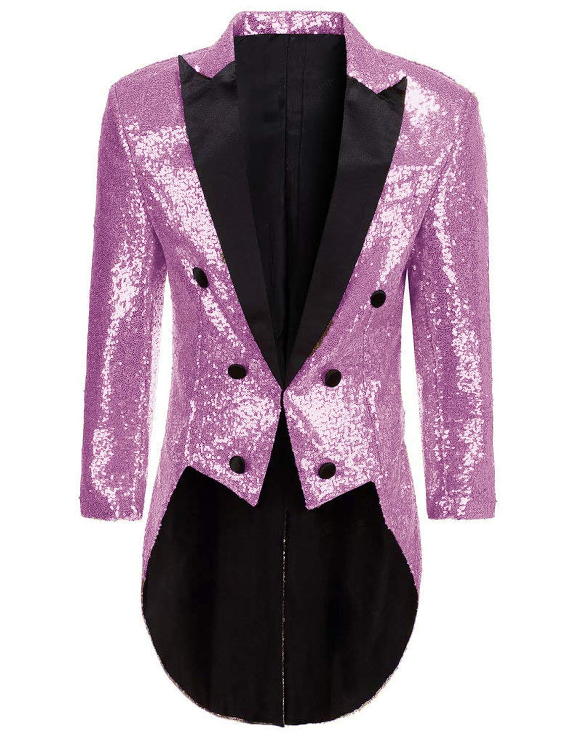 DGMJ Sequins Tailcoat Circus Costume Men for Party Stylish Dinner Jacket Outwear Tuxedo Cosplay Show