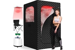 Portable Steam Sauna Box for Home, Indoor Personal Infra.red Saunas Spa Tent Full Body at Home for Relaxation with Light, 3L 