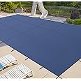 iCOVER Inground Pool Safety Cover, 16x32ft Rectangle Winter Safety Pool Cover for Inground Swimming Pools, Winter Pool Cover, Pool Covers for Inground Pools, Triple Stitched for High Strength, Blue