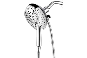 Shower Head with Handheld High Pressure: INAVAMZ Hand Held Shower Head & Rain Shower Head 2-IN-1 Shower Head with 59" Rotatable Stainless Steel Hose, Shower Trim Systems