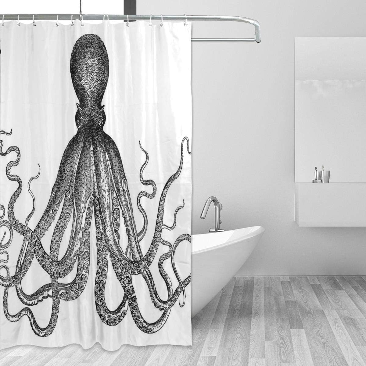 Amazon Kapanou防水 シャワーカーテン タコの海の生き物モノクロアートのヴィンテージの刻まれたイラスト かわいいシャワーカーテン ユニットバス バスルーム 芸術の装飾 180cmx180cm バスフック付き 取り付け簡単 シャワーカーテン ホーム キッチン オンライン通販 Amazon Kapanou防水 シャワーカーテン タコの海の生き物モノクロアートのヴィンテージの刻まれたイラスト かわいいシャワーカーテン ユニットバス バスルーム 芸術の装飾 180cmx180cm バスフック付き 取り付け簡単 シャワーカーテン ホーム キッチン オンライン通販