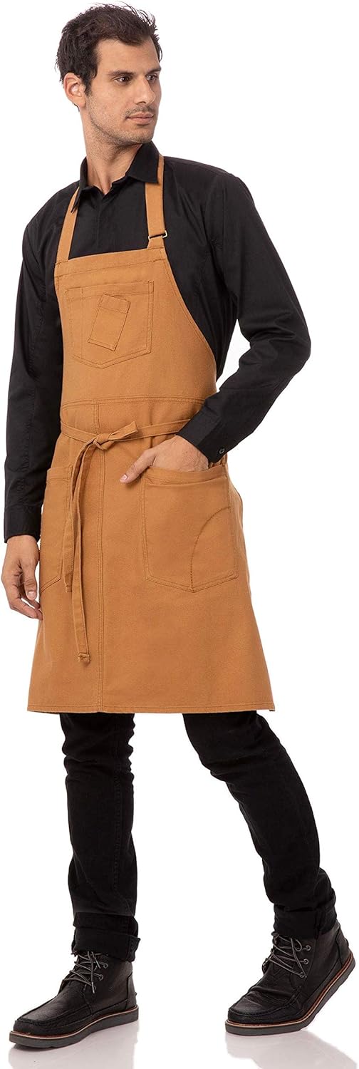 Chef Works Unisex Rockford Bib Apron, Nutmeg, 0: Clothing