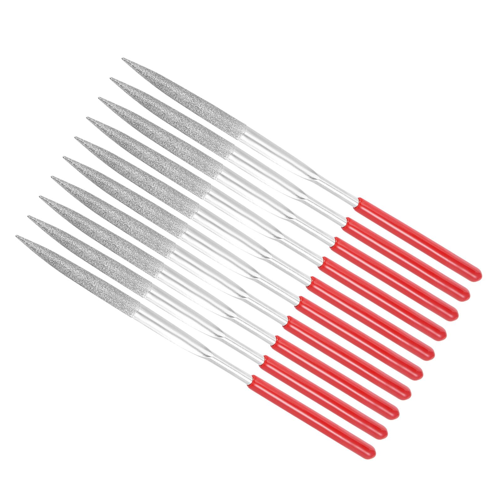 CoCud Diamond Coated Needle File, | 150 Grit 4mm Shank 160mm Length|, Diamond Half Round Files Sharpening Tool - (Applications: for Metal Glass Stone), 10-Pieces