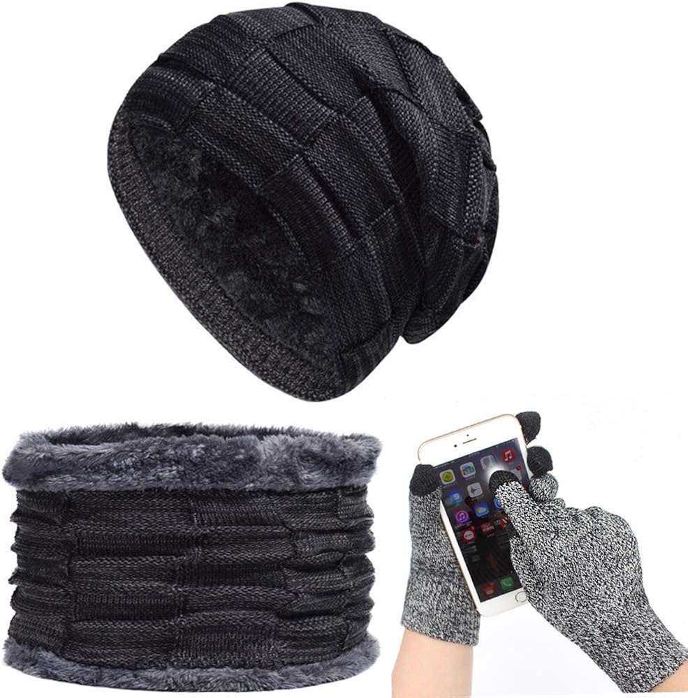 Hats Scarf Touch Screen Gloves Set 