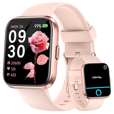 Fitpolo Smart Watches for Women Android iPhone, 1.8'' Women Smartwatch with Alexa Built-in, Bluetooth Calls, IP68 Waterproof, 7 Days Battery, Heart Rate/Sleep/SpO2 Monitor, 110 Sports Mode