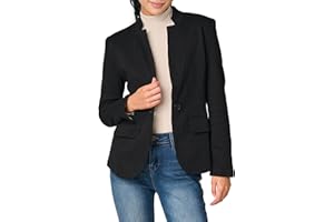 GIBSONLOOK Notch Collar Blazer for Women - Dressy Casual Office Open Front Long Sleeve - Fashion Lined Knit Suit Jacket - (Sizes Vary)