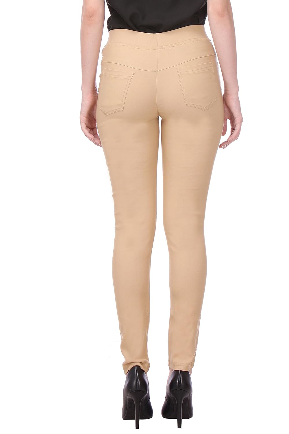 deewa cotton solid jeggings for women