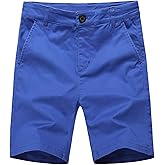 BASADINA Boys Shorts with Adjustable Waist School Chino Shorts for Kid 4-14 Years, 6 Colors to Choose