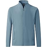 M MAELREG Winter Fleece Jackets for Men Lightweight Stand Collar Fashion Wave Texture Warm Full Zip Mens Coat with Pockets