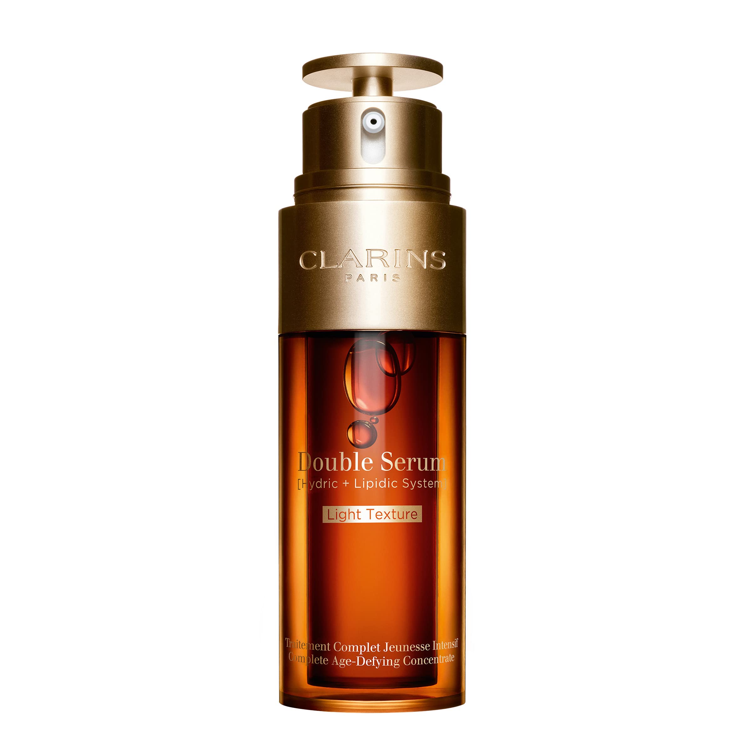 Clarins Double Serum Light | Anti Aging | Visibly Firms, Smoothes & Boosts Radiance in 7 Days* | 21 Plant Ingredients | Turmeric | Lighter Texture | Great for Oily Skin and Humid Climates