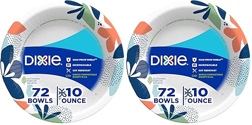 Dixie® 10 OUNCE PAPER BOWLS, 72 COUNT (Pack of 2)