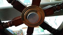 Maritimes Steuerrad Aus Massivholz - 47 Cm Piraten Lenkrad Mit Messingnabe