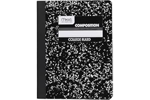 Mead Composition Notebook, College Ruled Paper, 9-3/4" x 7-1/2", 100 Sheets, Black Marble (09932)