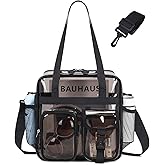 ASKSKY Clear Tote Bag, Heavy Duty PVC 12x 12x6 in Clear Bag for Stadium Events for Women Men