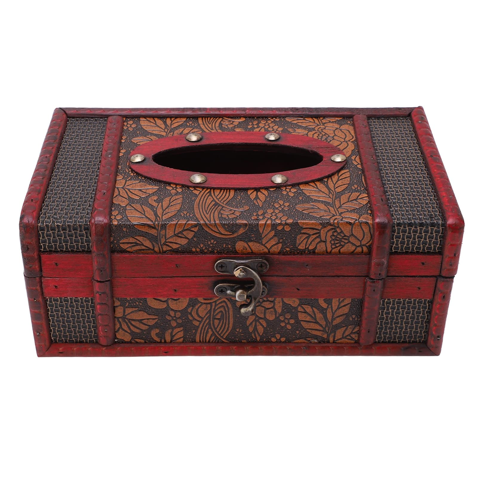 Tissue Box Holder,Tissue Box, Tissue Box Cover, Tissue Holder for Bathroom, Wooden Tissue Box Vintage Style Durable Wood Classic Texture Tissue Box Holder for Home Office Hotel Restaurant