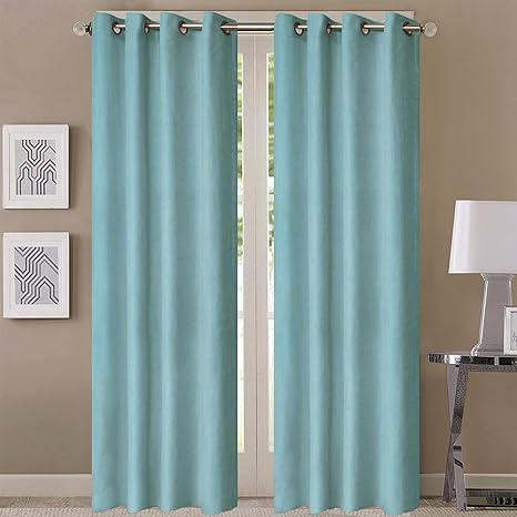 Queenzliving Elegant Solid Crushed Texture Curtain Door 7 Feet