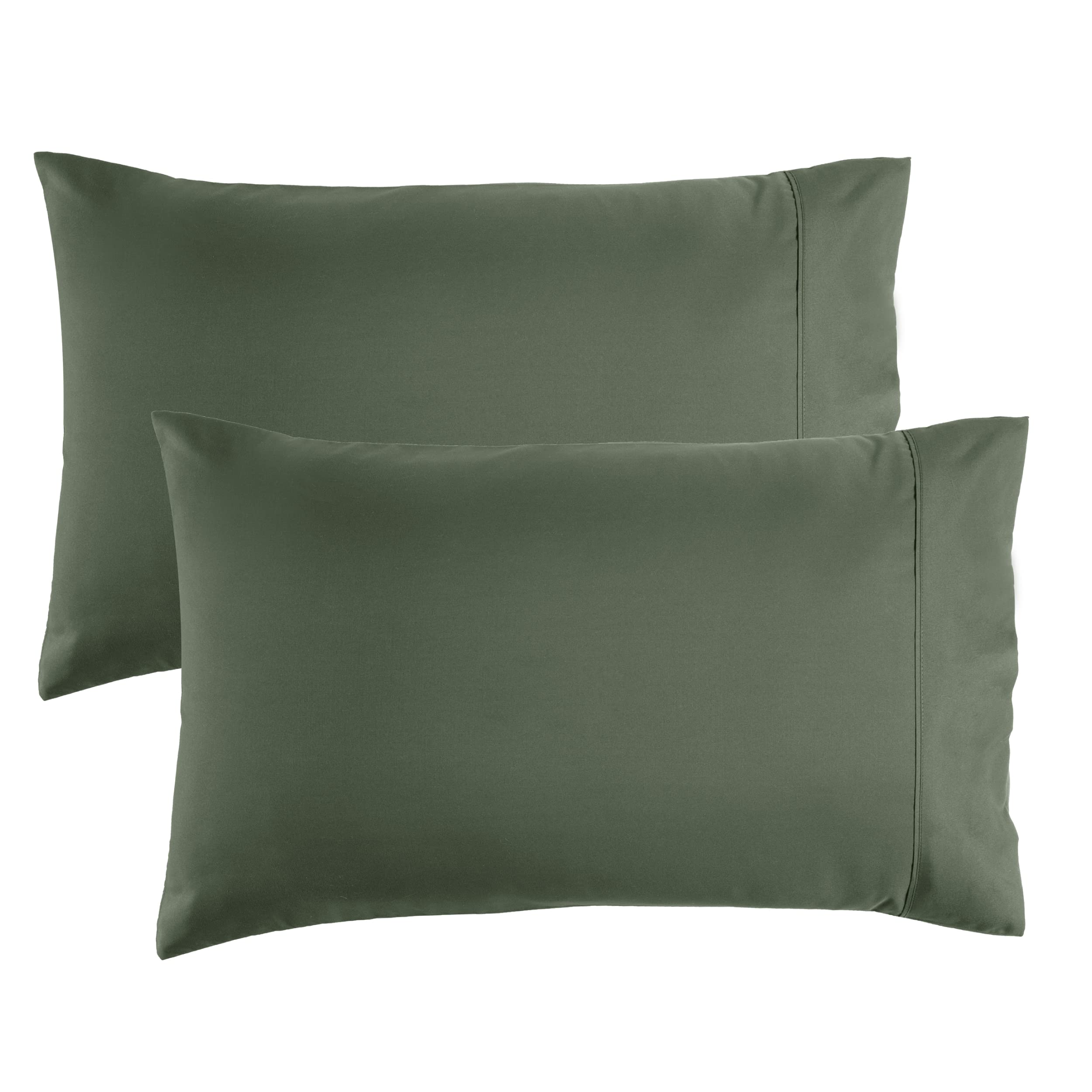 Bedsure Pillow Cases 2 Pack - Brushed Microfiber Pillowcases with Envelope Closure,50x75 cm Pillow Covers for Hair and Skin, Pillowcase Standard Size Set of 2, Gifts for Women, Olive Green