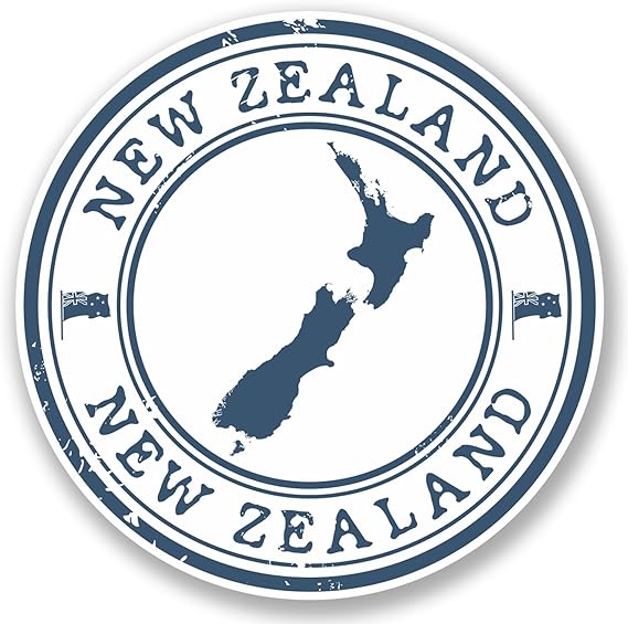 2 x New Zealand Vinyl Sticker Decal Luggage Travel Label Tag Gift Map