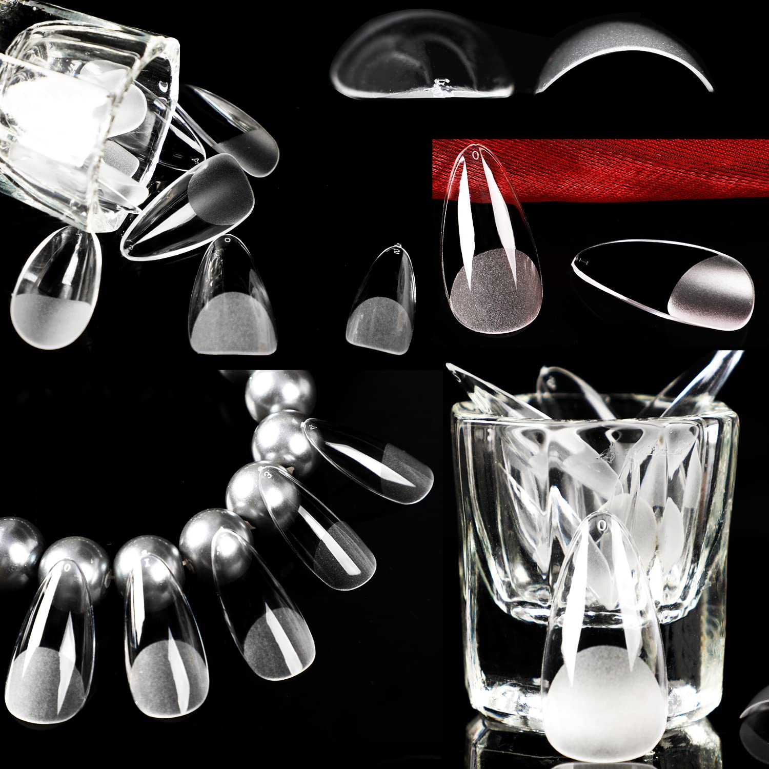 UNA GELLA Almond Fake Nails 216pcs Almond Press on Nails Pre-shape Nails Tips for Full Cover Acrylic French False Nails For Nail Extension, DIY Salon 12 Sizes Gelly Tips - Image 7