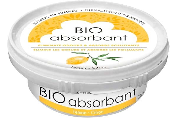 ATTITUDE Bio Absorbant Air Purifier with Activated Carbon Freshener, Made in Canada, Odor Remover, Plant and Mineral-Based, V