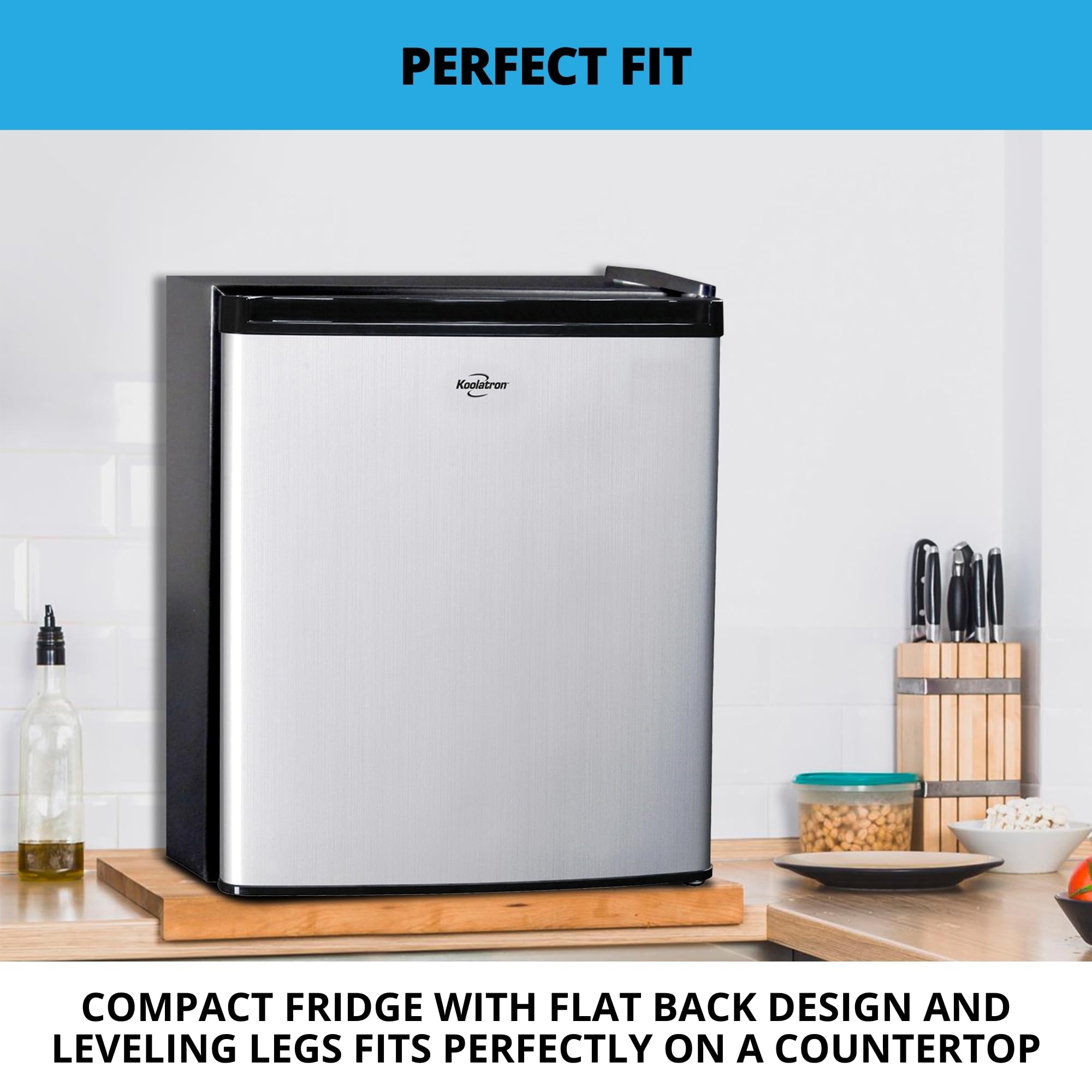 Koolatron 12V / 110V Refrigerator - Mini Fridge With Freezer For Trucks, Cool Storage For Kitchen, Bedroom, Office, Dorms, Compact Free Standing, Neveras Pequeñpara, 1.7 Cubic Feet Capacity, White