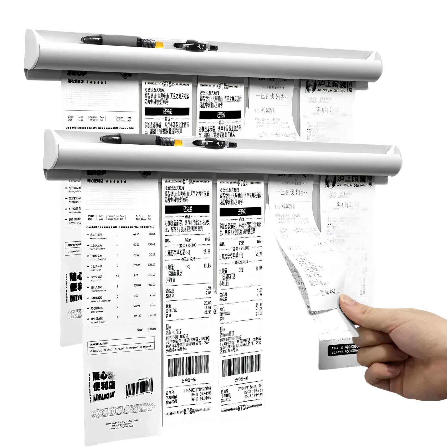 Photo 1 of 2 Pack Ticket Holders Receipt Holder for Restaurant, No Drill Restaurant Order Ticket Holders for Kitchen Office Walls Refrigerator Home Pubs Bars Cafes(12 Inch, Sliiver, 2p)