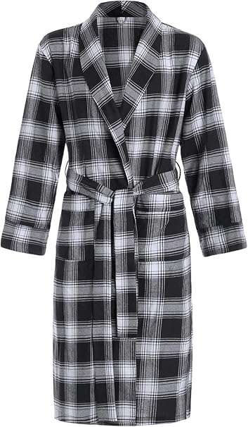 latuza men's cotton flannel robe