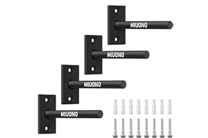 MIUONO Weight Plate Rack, Wall Mount Weight Plate Holder for 1" Plates, 4 Pack Weight Storage Racks Home Gym Organizer