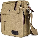 CAAORDKSO Canvas Vintage Messenger Bag Mini Crossbody Bag Shoulder Bag for Men, Small Messenger Satchel Bag Purse for Women