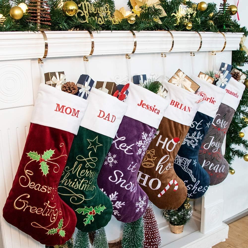 Stockings & Holders - GEX Christmas Stockings Personalized Set of 6 Custom Name for Family 22