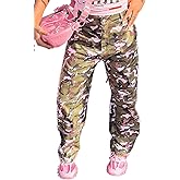 Seltaon Fall Camo Pants for Women Camouflage Army Fatigue Wide Leg Baggy Pants Trousers Plus Size