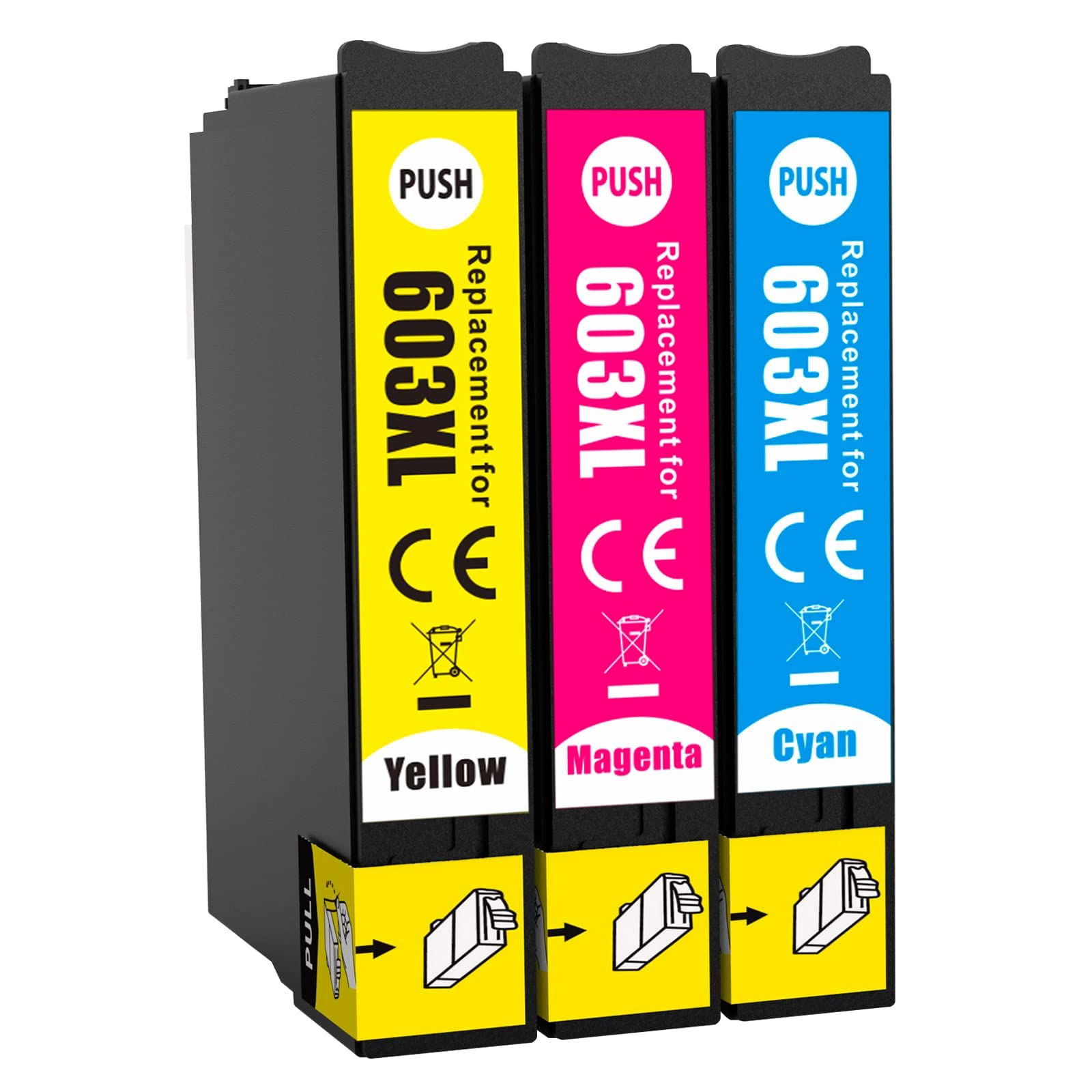 JoyPrinting 603XL Ink Cartridges Replacement for Epson 603 XL Ink Cartridges for Epson XP-2100 XP-2105 XP-3100 XP-3105 XP-4100 XP-4105 WF-2810DWF WF-2830DWF WF-2835DW Printer 3-Pack