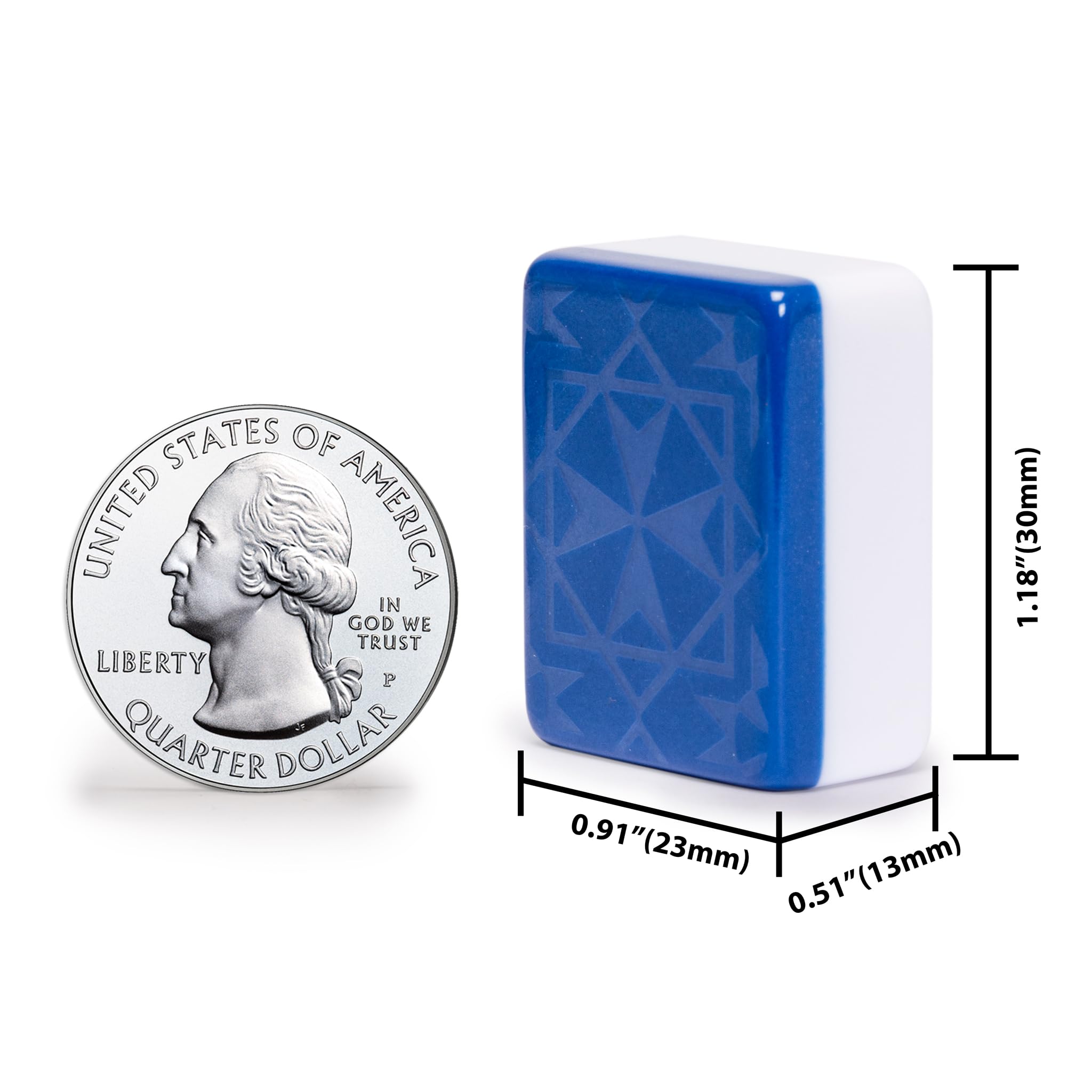 Yellow Mountain Imports American Mahjong Game Set, Santorini with Blue Soft Case - All-in-One Racks with Pushers, Wright Patterson Scoring Coins, Dice, & Wind Indicator