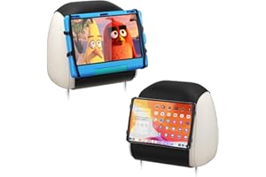 afontoto Car Headrest Mount Silicon Holder, Universal Tablet Holder in Back Seats, Car Mount Angle-Adjustable Car Headrest Holder Fits All 7-12.9 inch Tablets/Game Machines (2 Pack)
