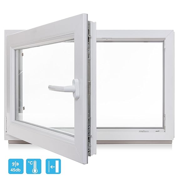 Kellerfenster - Kunststoff - Fenster - weiß - BxH 600x800 / 60x80 DIN Rechts - 3-Fach-Verglasung - Wunschmaße möglich - Lager