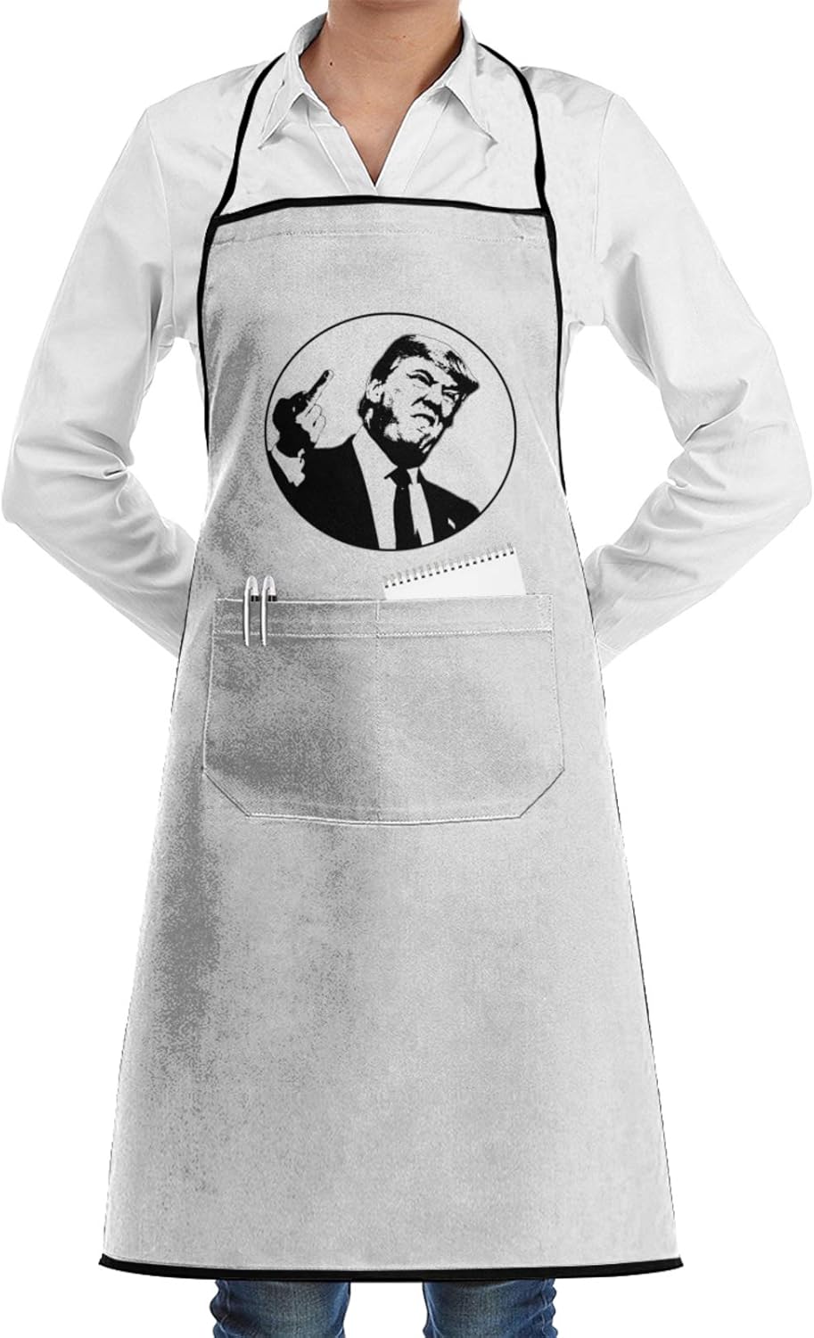 Donald Trump Middle Finger Aprons for Women Men Waterproof Adjustable