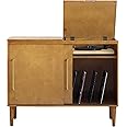 Crosley Furniture Everett Media Console and Record Player Stand with Storage for Vinyl Records, Acorn