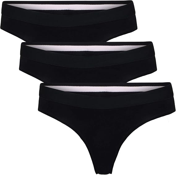 black cotton thong