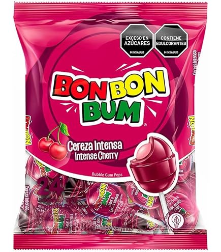 Amazon.com : Bon Bon Bum – Fruity Lollipop with Bubble Gum center