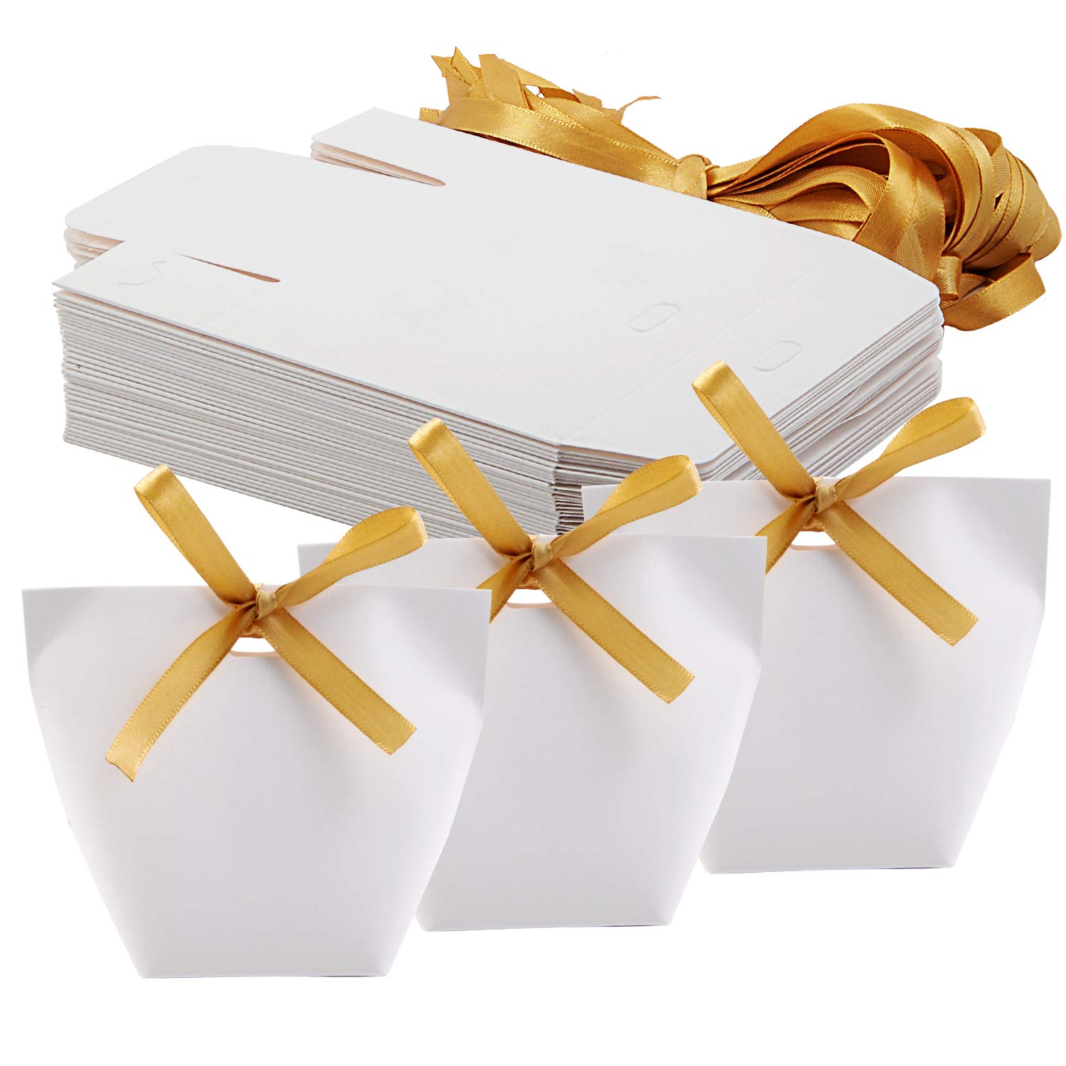 Allbusky 50PCS Paper Candy Boxes, Sweet Wedding Favour Boxes, DIY Party Gift Bags, Creative Paper Treat Bags — image 1