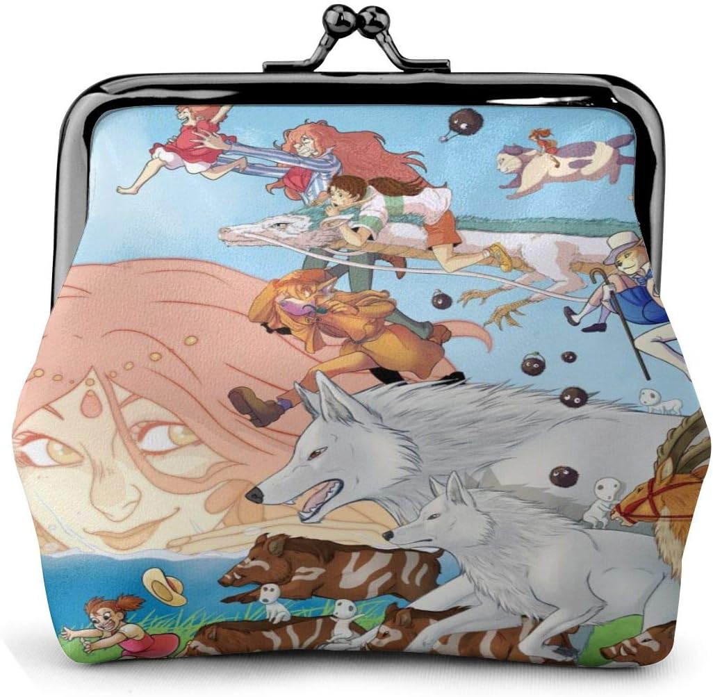 Coin Purse Anime Ponyo Spirited Away Totoro Coin Purse Wallet Purses Credit Cards Pouch Kiss Lock Exquisite Buckle Make Up Cellphone Women Leather Cash Coin Purses Wallets