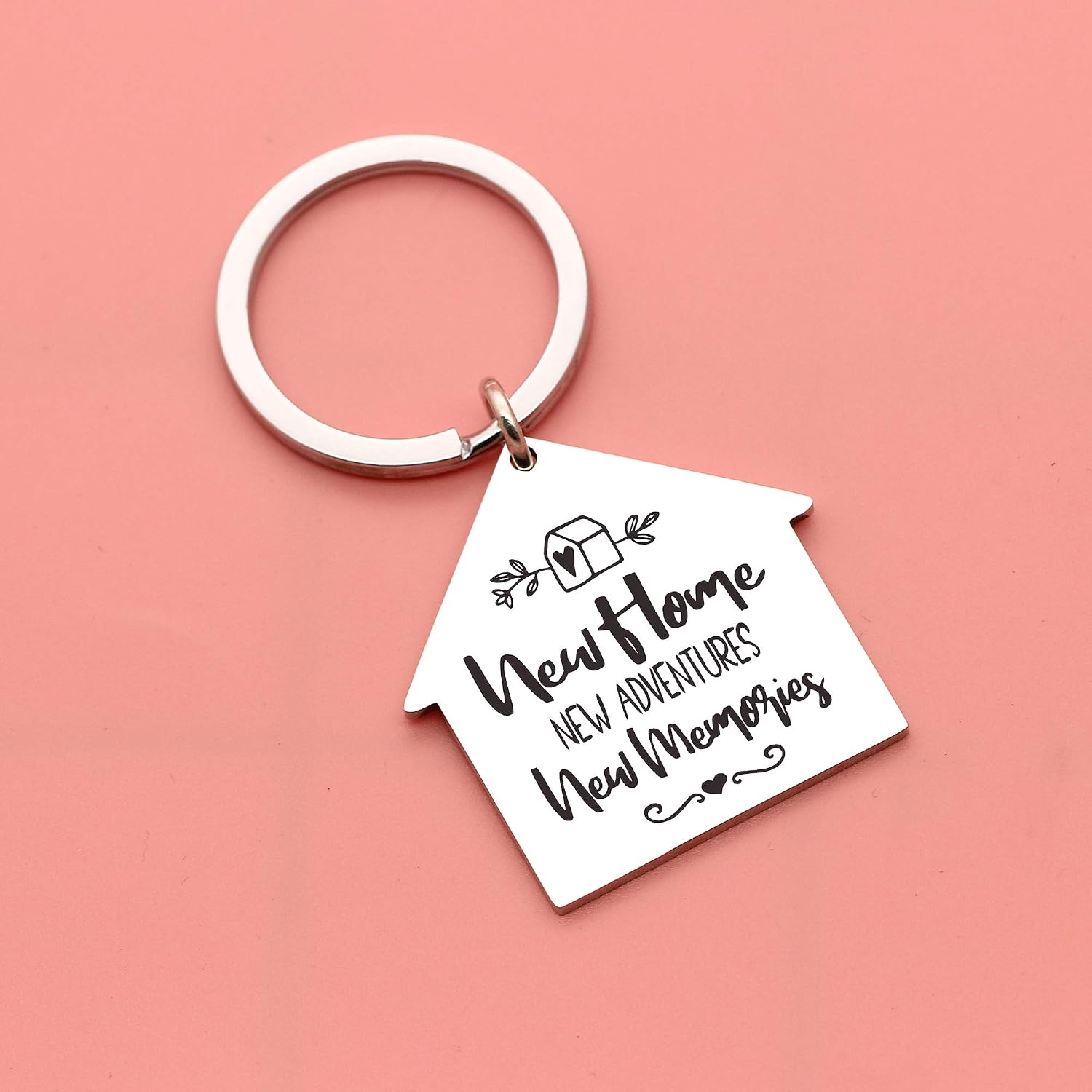 New Home Adventures & Memories Keyring Keychain Housewarming Gifts for Relatives & Friends, Silver - Image 4